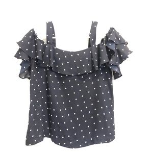J. Crew navy and white polka dot tank top in sz 2